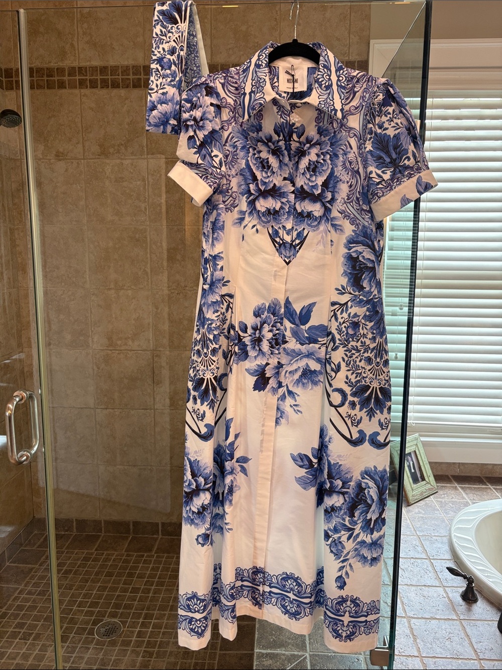 Blue & White Floral Maxi Dress